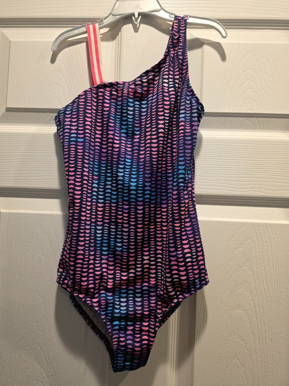 Lands' End girls' one-shoulder one-piece swimsuit